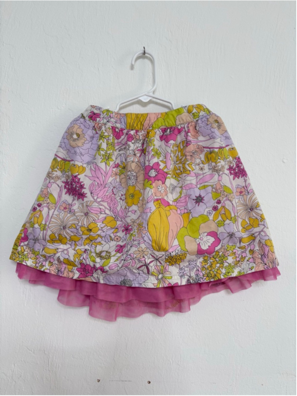 Girls Liberty of London for Target Floral Skirt S Ruffle White Pink Cotton - Picture 1 of 10